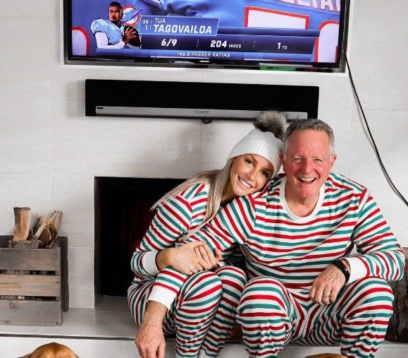 Makena White with her father