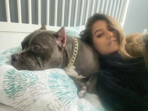 Poonam Pandey with her pet dog