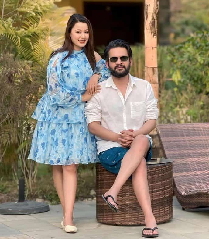Balen Shah with his wife