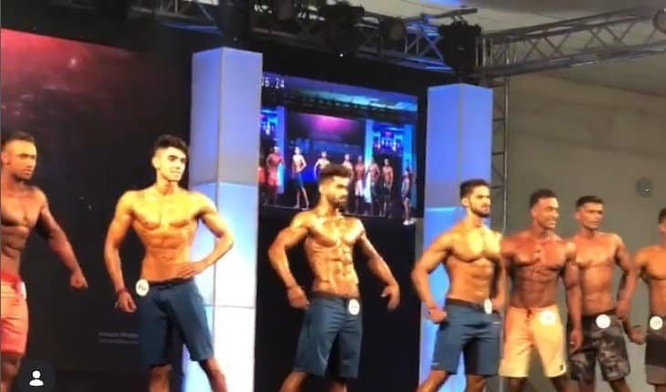 Allen Choudhary in body building contest