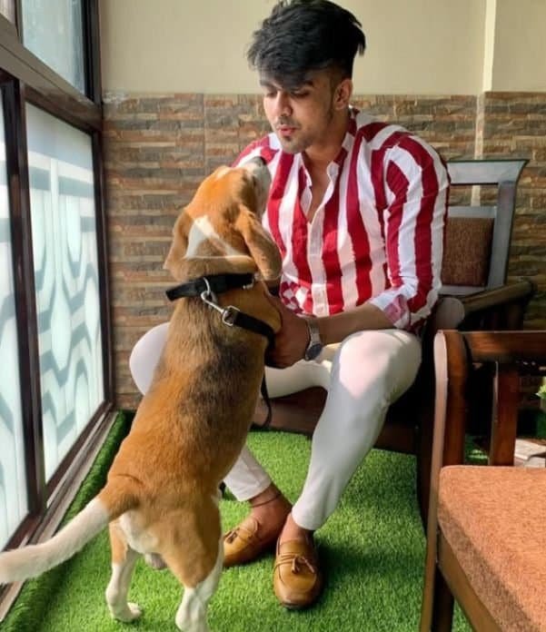 Allen Choudhary with his pet dog