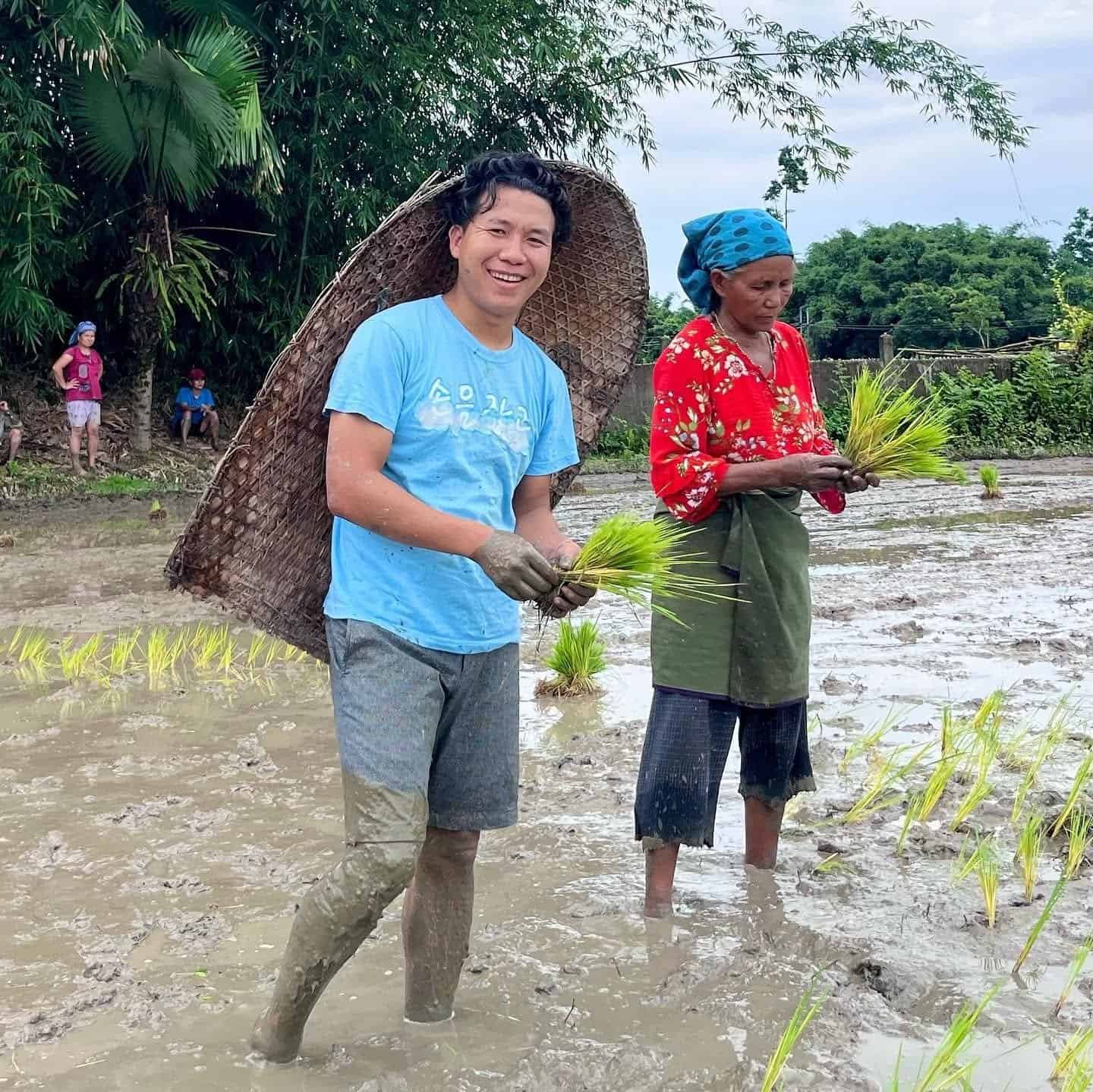 James Libang with his mother